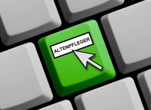 Computertastatur - Altenpfleger — Stockfoto
