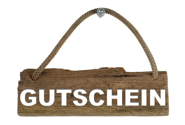 Holzbrett - Gutschein — Stockfoto