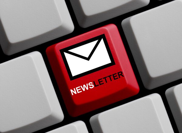 Computer Keyboard with Symbol showing newsletter