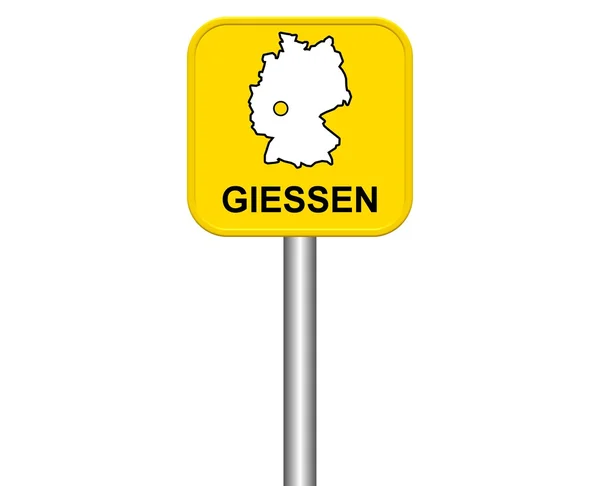 City Sign เมืองเยอรมัน Giessen — ภาพถ่ายสต็อก