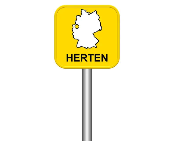 City Sign of german City Herten — Stock Photo, Image