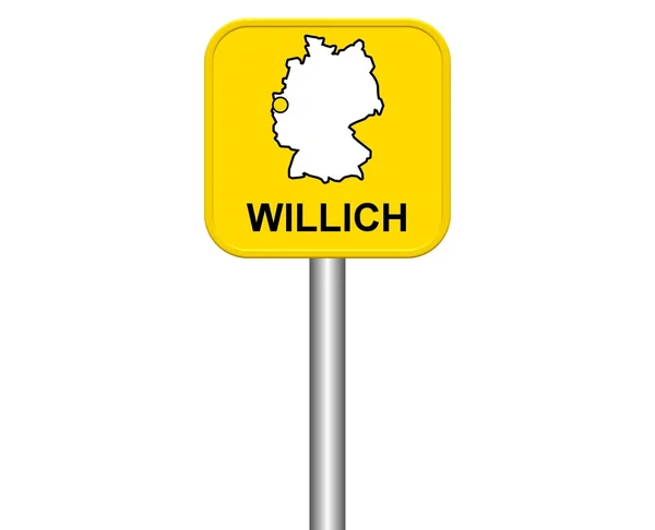 City Sign of german City Willich — Stock Photo, Image