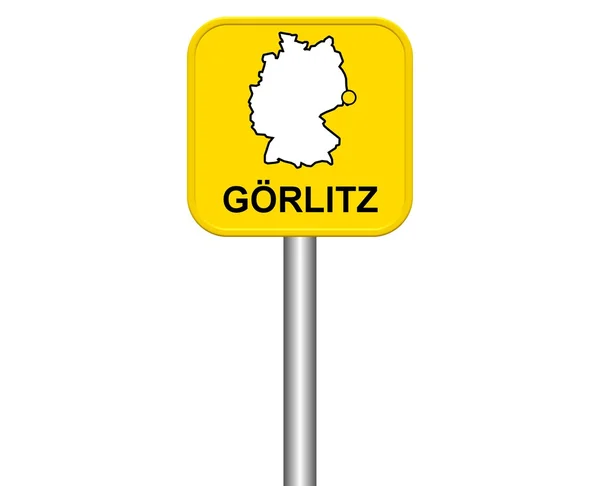 Staden tecken på tyska staden Goerlitz — Stockfoto