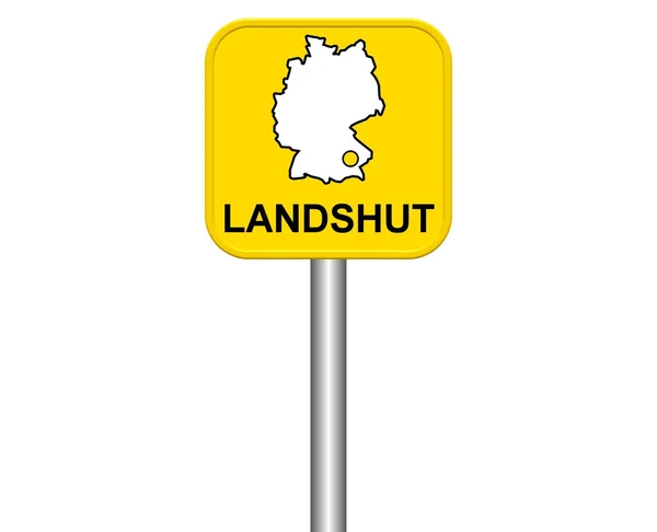 जर्मन सिटी लैंडशट के शहर संकेत — स्टॉक फ़ोटो, इमेज