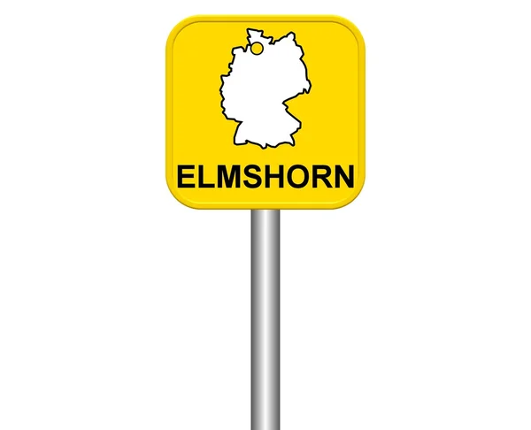 Ortsschild der Stadt Elmshorn — Stockfoto