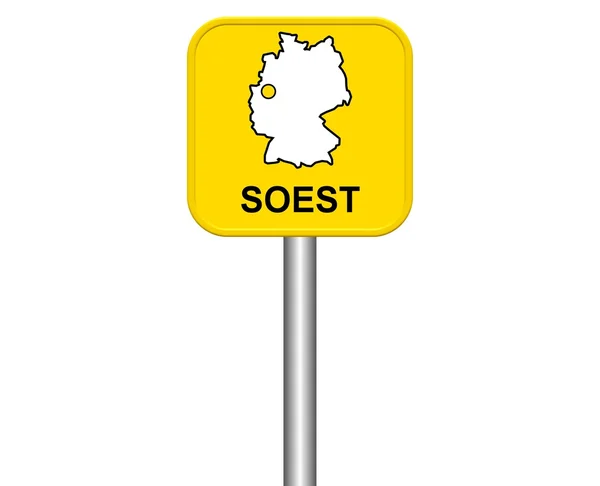 Signo de ciudad de alemán City Soest — Foto de Stock