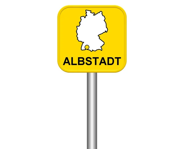 Городской знак немецкого города Альбштадт — стоковое фото