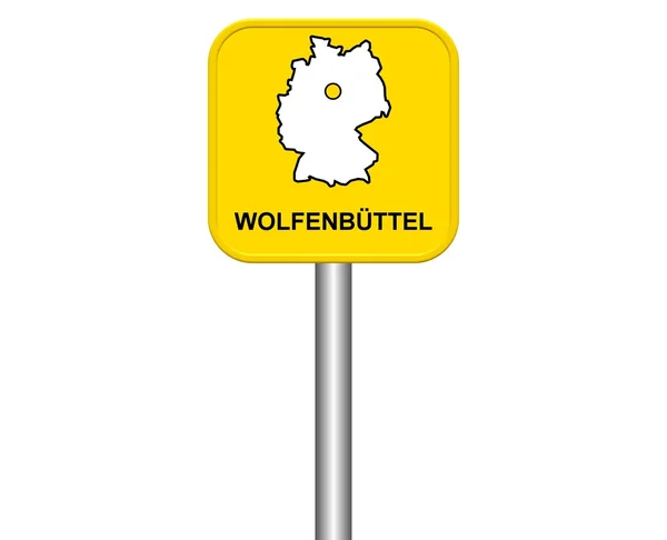 City Sign of german City Wolfenbuettel — Stock Photo, Image