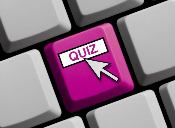 Clavier d'ordinateur montrant le quiz — Photo