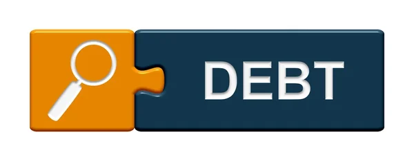 Botão Puzzle - Dívida — Fotografia de Stock