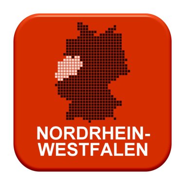 Kırmızı düğmeye - Alman bölge Nordrhein-Westfalen