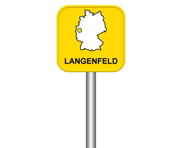Staden tecken på tyska staden Langenfeld — Stockfoto