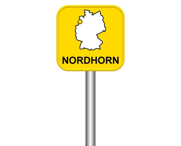 Sinal de cidade de German City Nordhorn — Fotografia de Stock