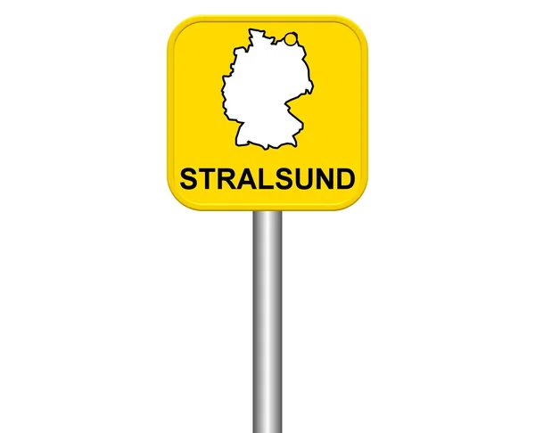 Ortsschild von Stralsund — Stockfoto