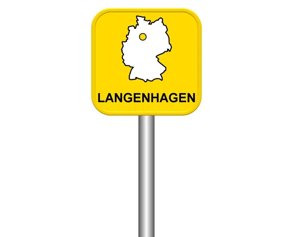 Ortsschild Langenhagen — Stockfoto