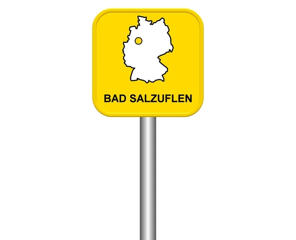 Городской знак немецкого города Бад-Зальцуфлен — стоковое фото