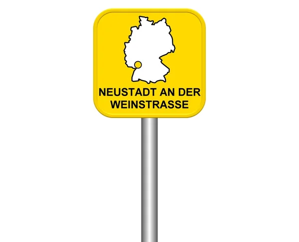 Staden tecken på tyska staden Neustadt an der Weinstrasse — Stockfoto
