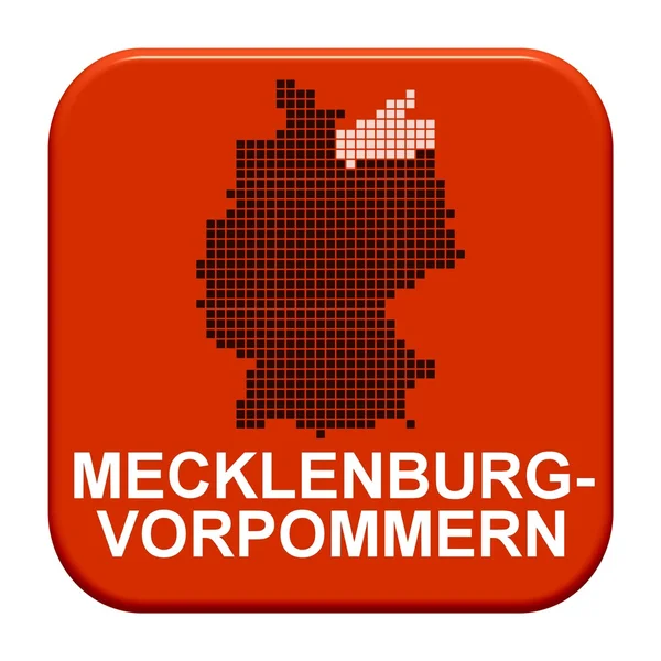 Red Button - German region Mecklenburg-Vorpommern — Stock Photo, Image