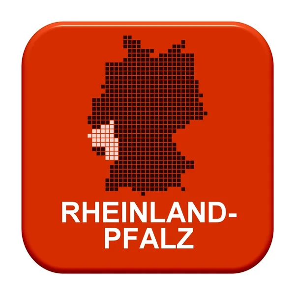 Red Button - German region Rheinland-Pfalz — Stock Photo, Image