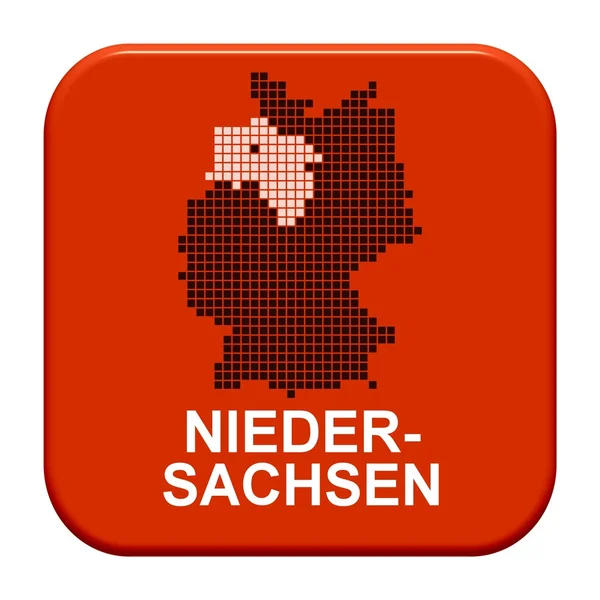 Red Button - German region Niedersachsen — Stock Photo, Image