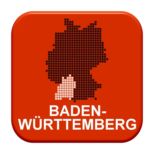 Red Button - German region Baden Wuertemberg — Stock Photo, Image