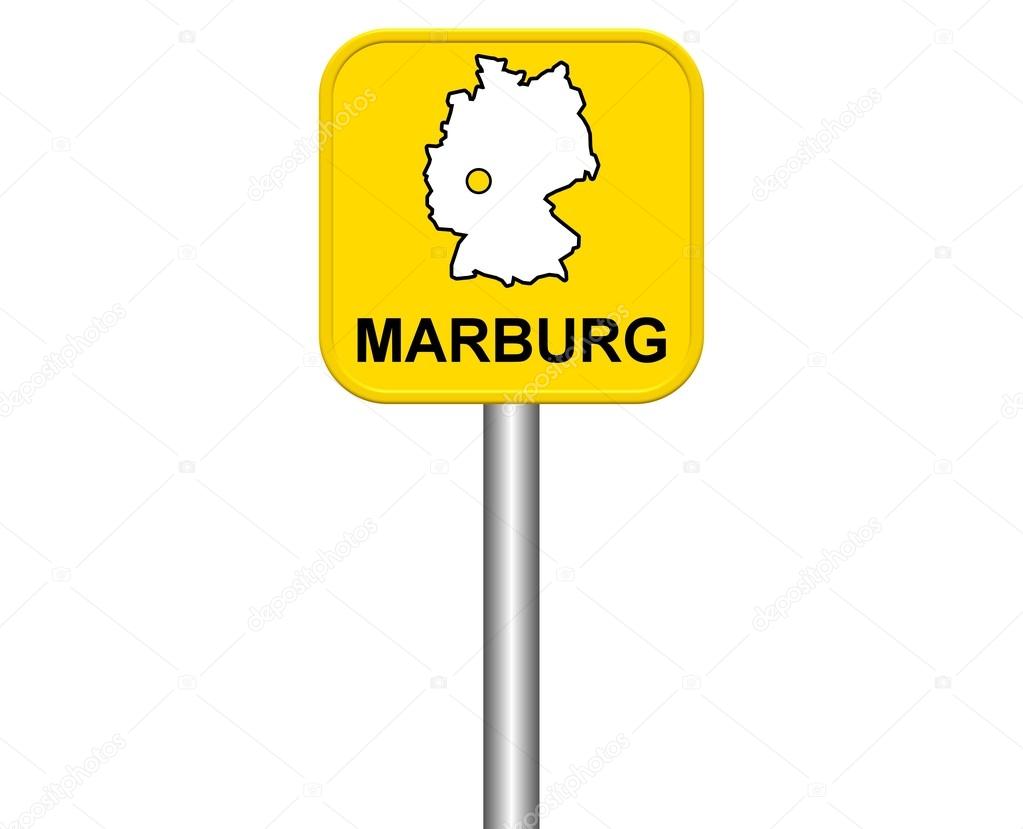 City Sign of german City Marburg