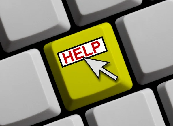 Toetsenbord van de computer weergegeven: Help — Stockfoto