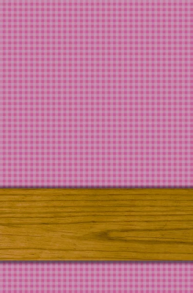 Fondo - rosa púrpura mantel con tablero de madera —  Fotos de Stock