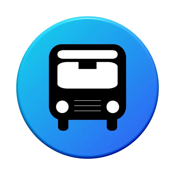 Round Button - Bus — Stock Photo, Image