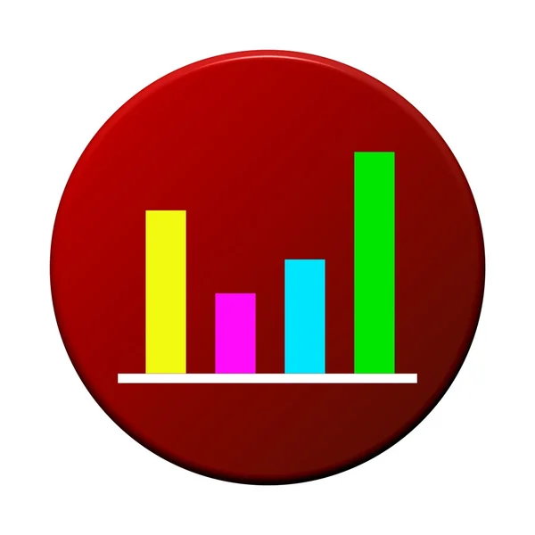 Round Button - Statistic — Stock Photo, Image