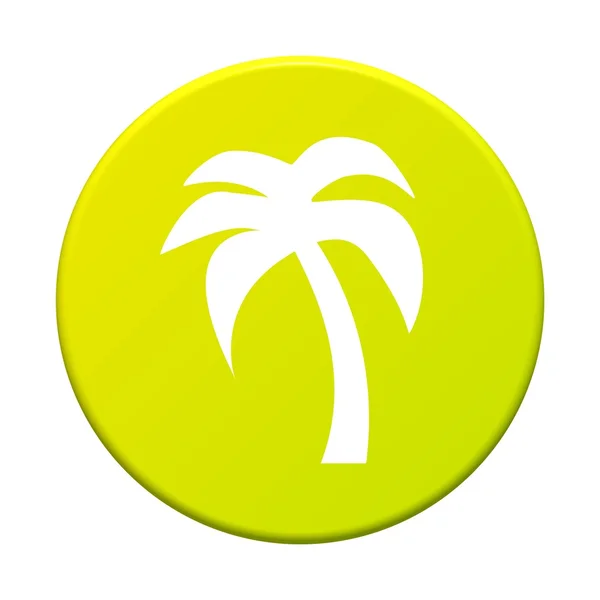圆形按钮-棕榈 — 图库照片
