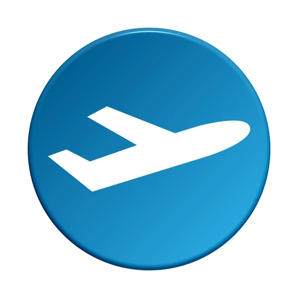 Round Button - Airplane — Stock Photo, Image