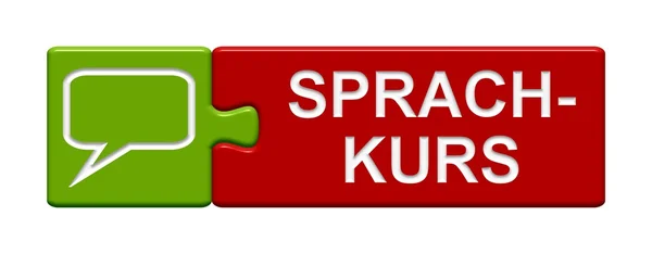 Puzzel knop - Language course — Stockfoto
