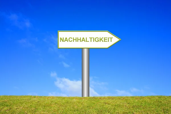 Wegweiser - Nachhaltigkeit — Stockfoto