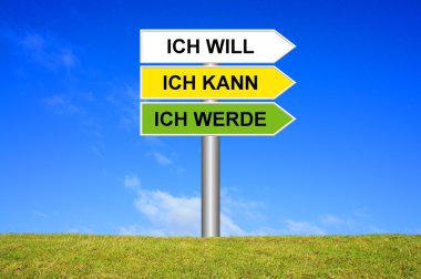 Signpost I can I want I will clipart