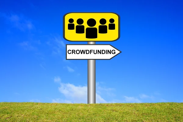 Drogowskaz Crowdfunding — Zdjęcie stockowe