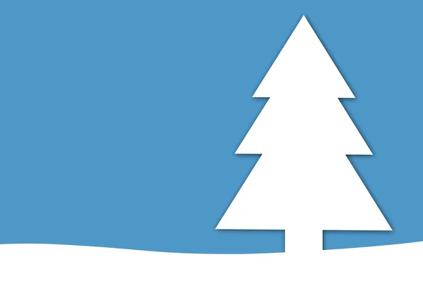 Бирюзовый Рождественский фон с белой елкой — стоковое фото