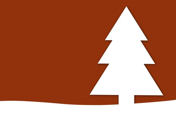 Rode Kerstmis achtergrond met witte spar boom — Stockfoto
