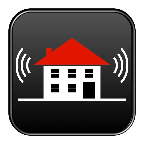 Кнопка - House Alarm Intelligent House — стоковое фото