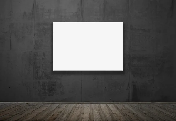 Dark room with empty picture on the wall — Stock Photo, Image