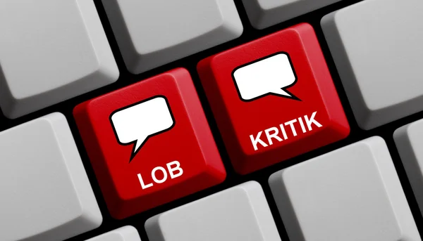 Online-Lob-Kritik — Stockfoto