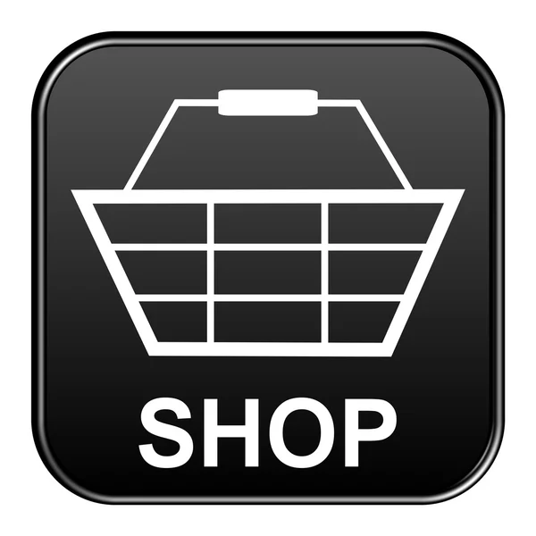 Black Button showing Shop — Stock Photo, Image