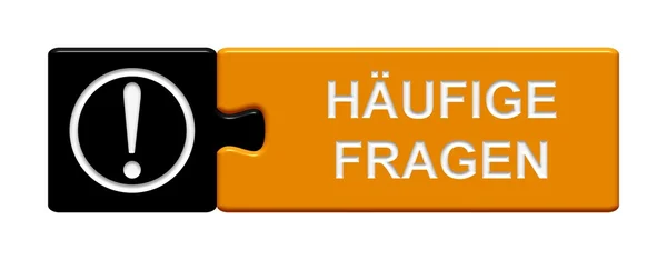 Puzzle Button showing faq in german — Stock Photo, Image