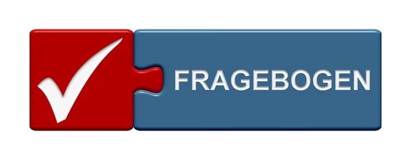 Puzzle Button showing questionnaire german — Stock Photo, Image