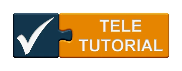 Puzzle Button showing Tele Tutorial — Stock Photo, Image