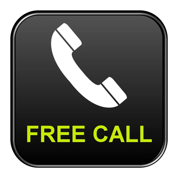 Black Button showing free call — Stock Photo, Image