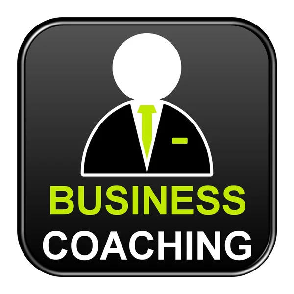 Czarny przycisk biznes coaching — Zdjęcie stockowe