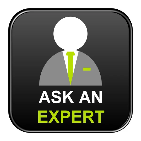 Black Button showing ask an expert — Stock Photo, Image