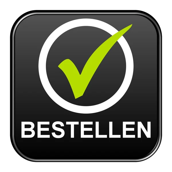 Black Button showing order german — Stock Photo, Image