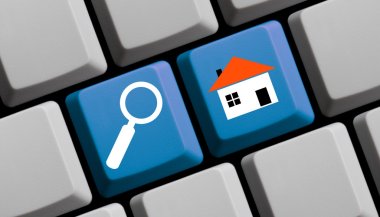 Search for real estate online clipart